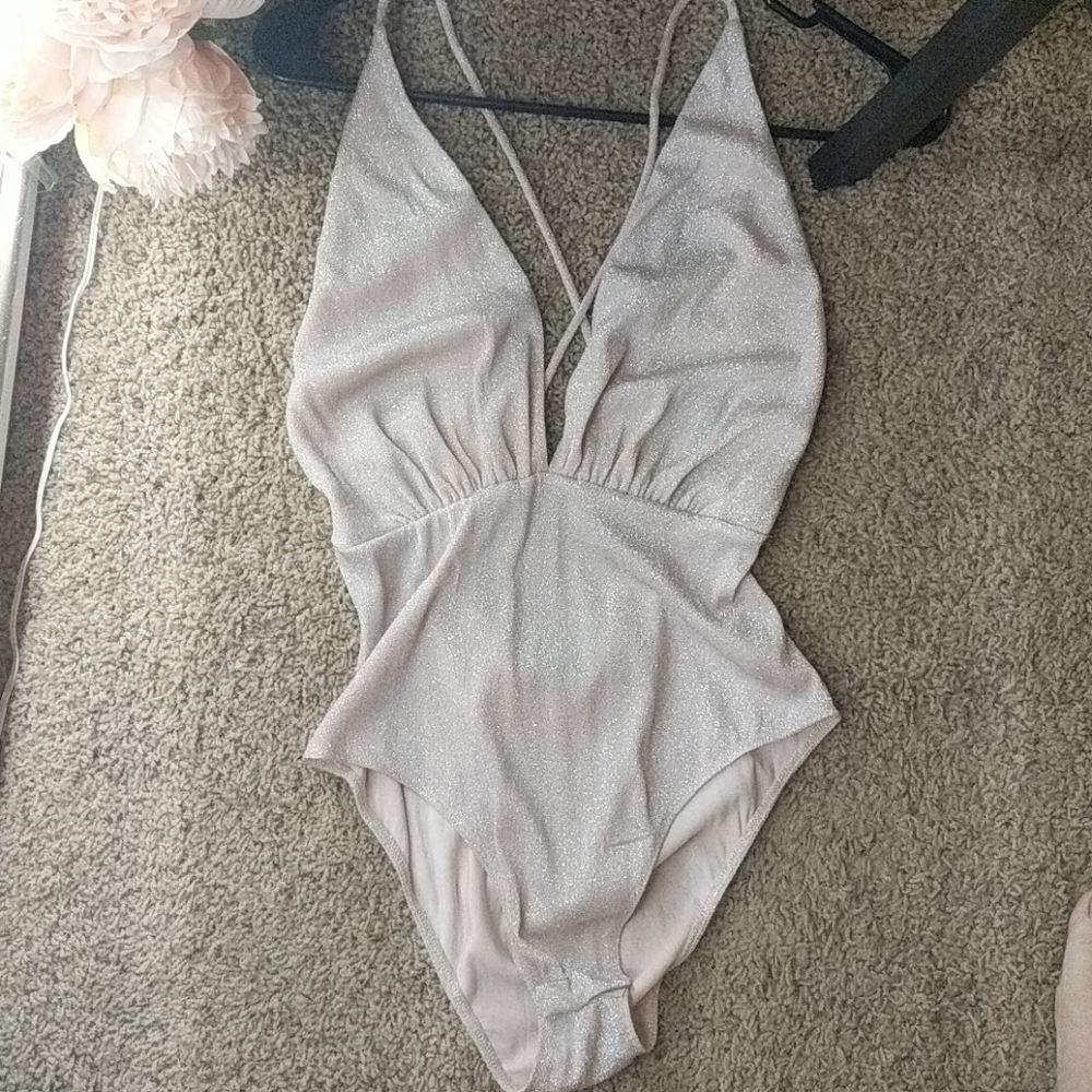 Rose Gold Deep V Body Suit